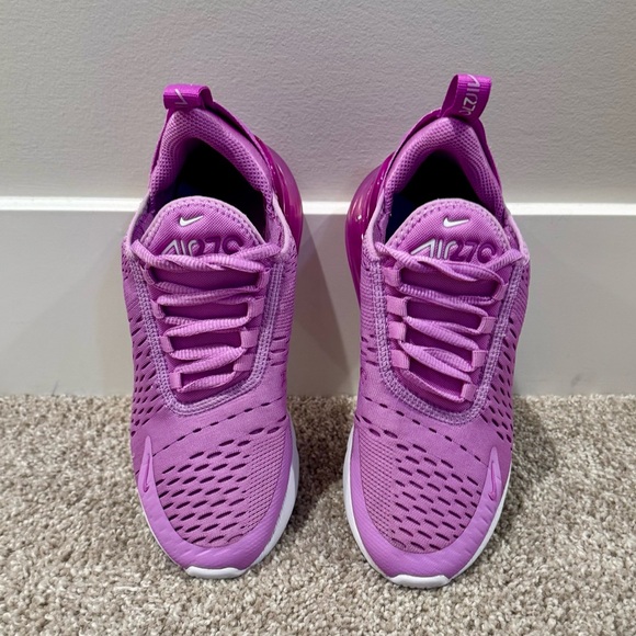EUC Nike Air Max 270; Rush Fuchsia-White, Girls size 4. - Picture 3 of 6